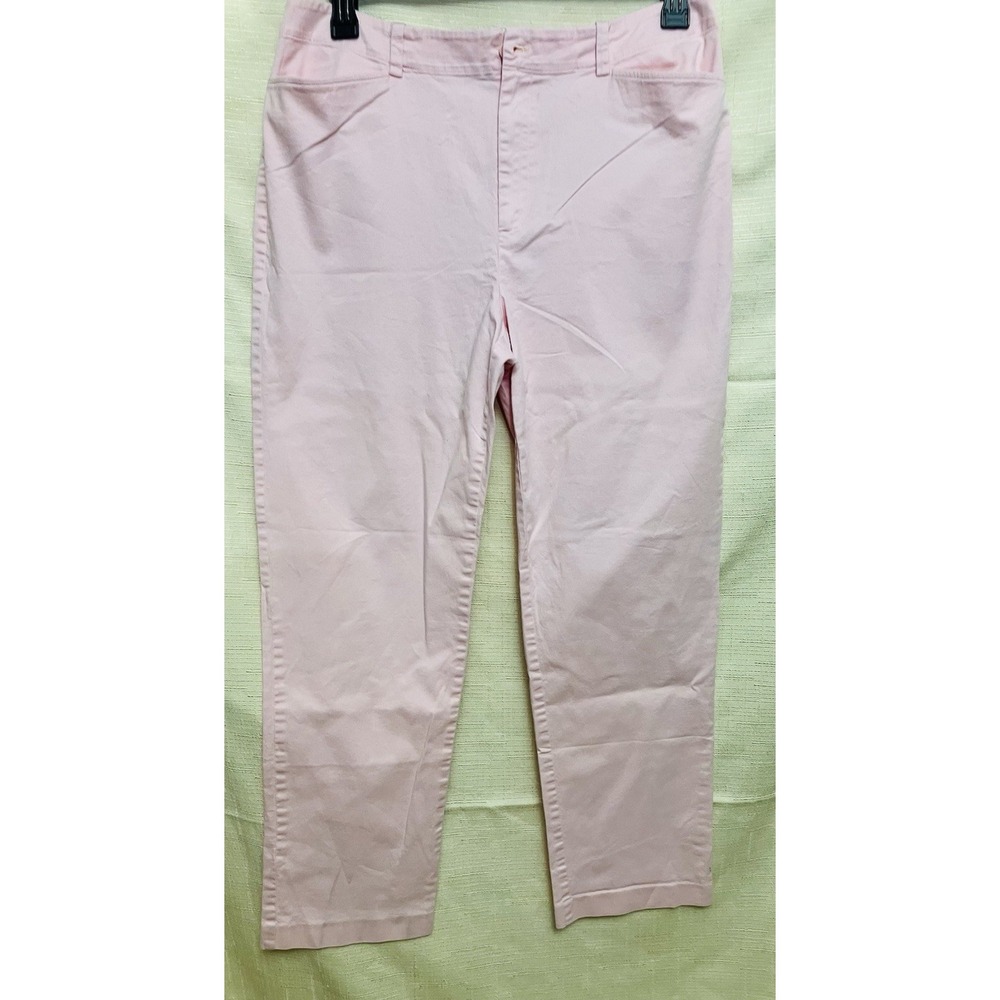 Chaps Straight Leg Pants Womens 12 Pink‎ Excellent Stretch Cotton Twill Casual